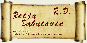 Relja Dabulović vizit kartica